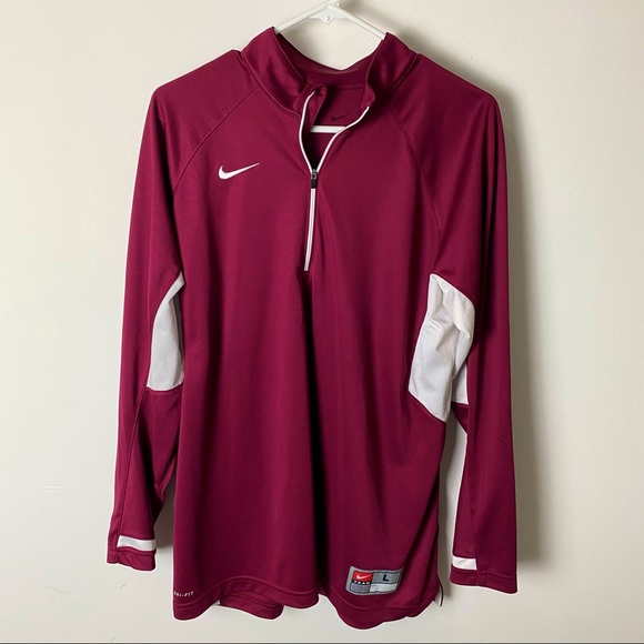 Nike Other - Nike Dri-Fit Burgundy Quarter-zip in Size Large